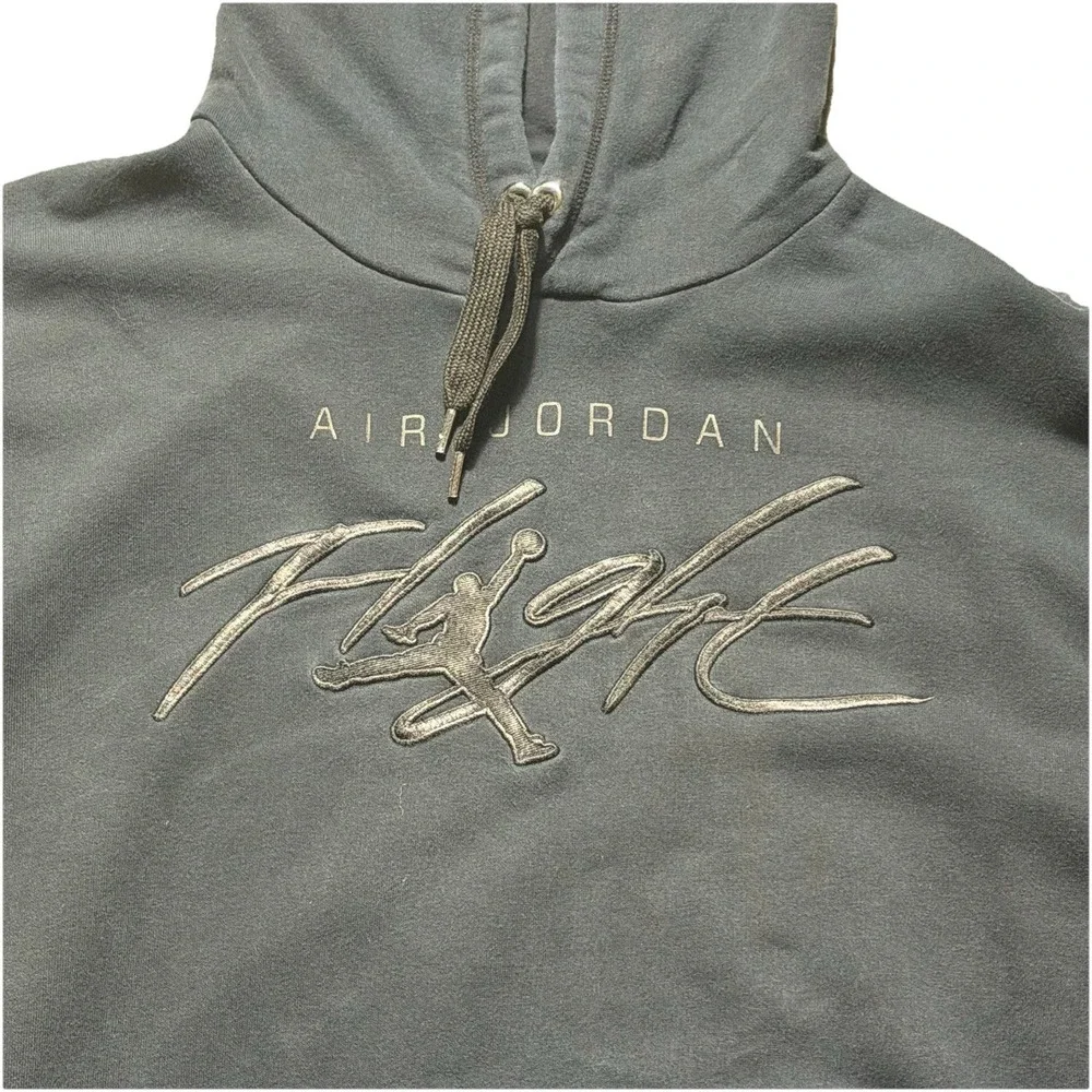 Air Jordan Flight Hoodie XXL Black Embroidered Pullover Sweatshirt